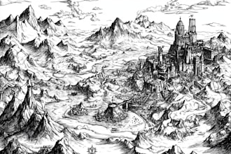 design fantasy map illustration isometric map,
