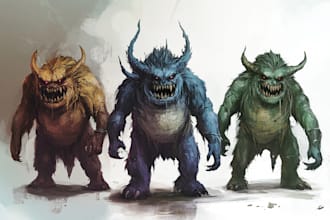 draw horror or fantasy monster or creature for you