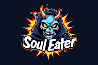 make eye catching skull head fire mascot logo design