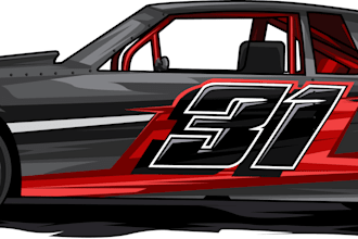 racing car into vector illustration