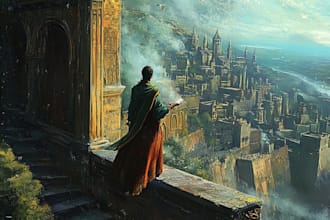 draw a book cover design, fantasy book cover illustration
