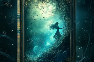 design artistic poetry book cover, fantasy, horror, novel