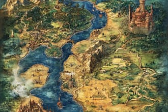 vector map illustration map design isometric fantasy map