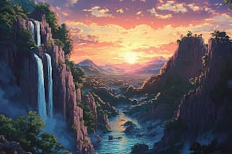 make environment for your stream background art illustration