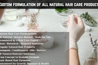 custom formulation of all natural hair care products