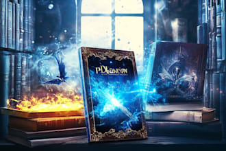 make a amazing fantasy book cover illustration for you
