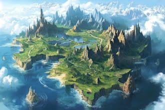 create event, tourist, and fantasy map illustration