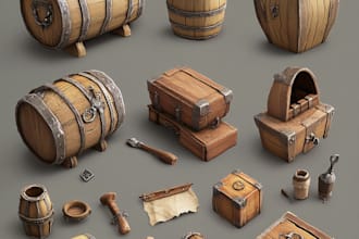 l design  asset, object, weapons, props and game character