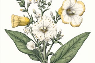 hand drawn botanical flower plants scientific illustration
