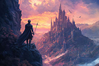 create a unique fantasy book cover illustration