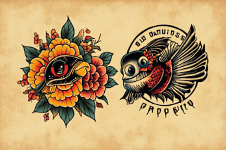 create old school or traditional tattoo design