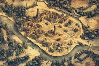 draw a custom map for fantasy, scifi, book or boardgame