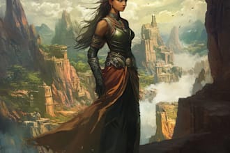paint a character illustration in a fantasy world