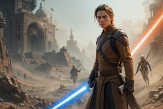 create a sci fi, star wars, mecha, sprite dnd arts