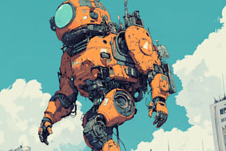 design robots and concept art of futuristic mecha