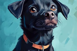 make a custom pet portrait, dog