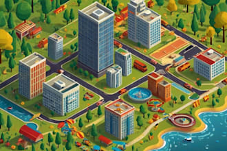 create a isometric map vector illustration