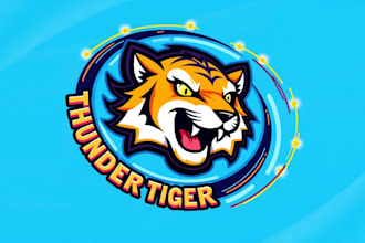 design outstanding thunder tiger mascot logo with express delivery