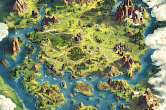 draw your fantasy map illustration arts