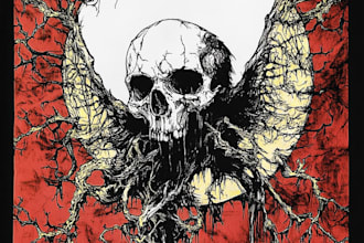 create dark art illustrations in pen and ink