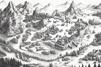 design fantasy map illustration isometric map