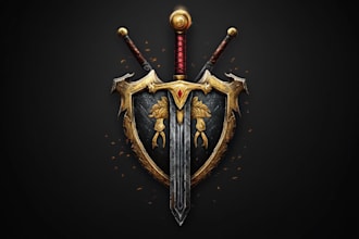 draw original medieval, fantasy, rpg, game logo