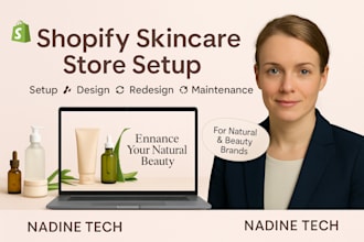 set up and design a shopify store for natural skincare brands