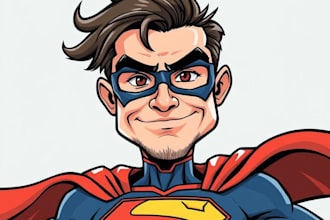 create an amazing superhero caricature character