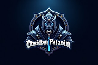 make a high quality warrior sword mascot logo in one day