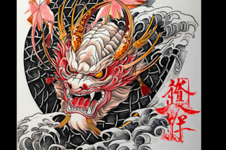 draw amazing japanese oriental tattoo