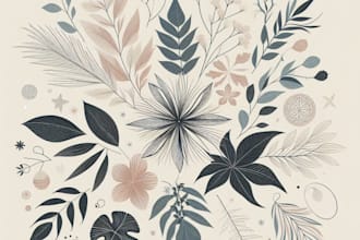 make a  botanical illustration of flowers