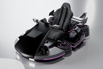 renew your old kart to modern,3dautomotive design,hard surface rendering,blender
