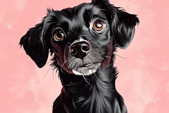 design a custom disney pet portrait illustration