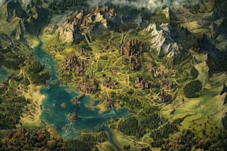 craft a hand drawn map of your fantasy world
