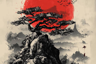 create stunning japanese style tattoo t shirt design