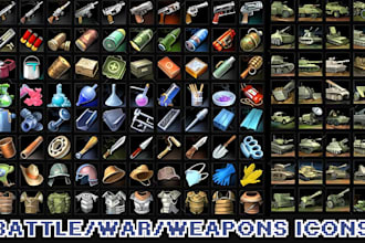 design post apocalyptic icons, vampire zombies icon weapon war icon for rpg moba