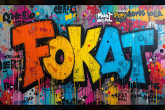 create a unique pop art and street graffiti style modern