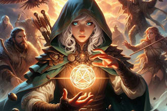 make a dnd party art and dnd character for you