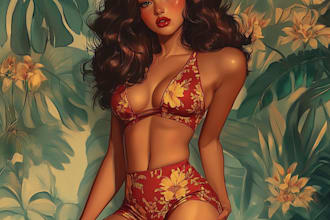 create a pin up girl and pin up girl illustration