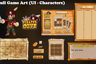 design 2d game graphics and game UI for your mobile game