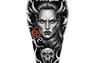 do stunning custom tattoo design, viking, nordic and celtic styles