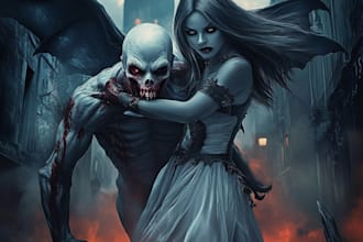 create a fantasy horror character art whatever you want