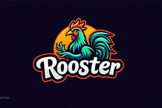 do awesome rooster mascot logo design