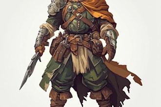 make a dragons and dnd character illustration