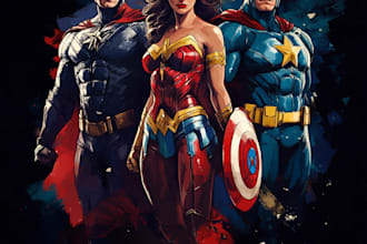 create comic book illustration, superhero comic book manga