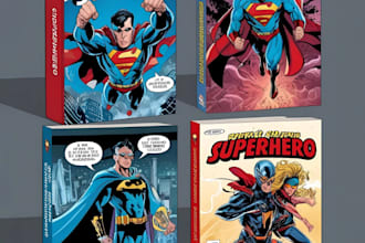 do superhero comic artwork and book