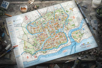 create a custom wedding map watercolor style