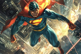 make your  book illustration  superhero comes art