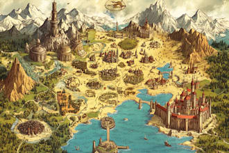 design fantasy map illustration isometric map