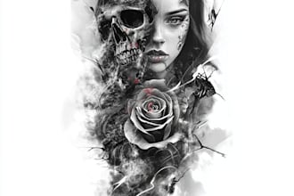 draw custom tattoo design realistic, full sleeve tattoo artist